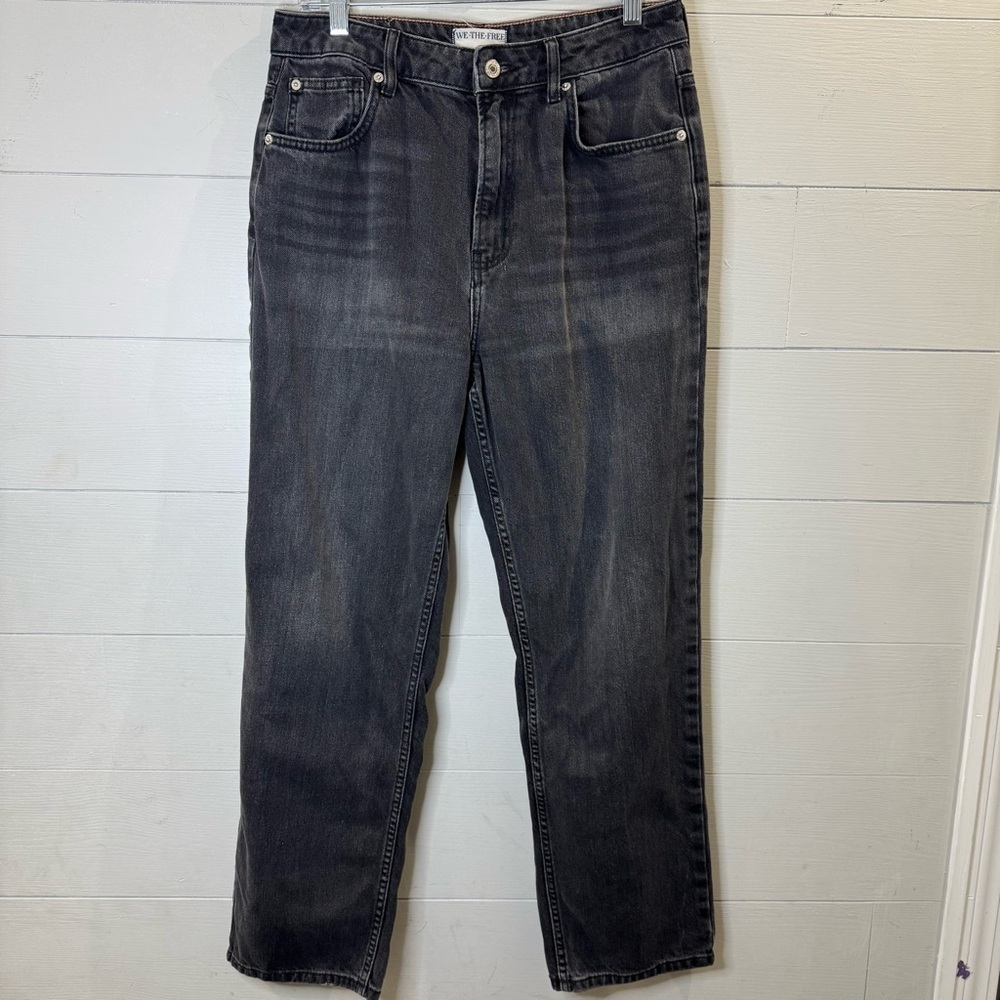 Free People We The Free | Black Straight Jeans Classic Style Denim Size 30